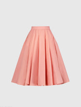 The Bubbly Pink Faille High Waisted Midi Full Circle Skirt - FINAL SALE